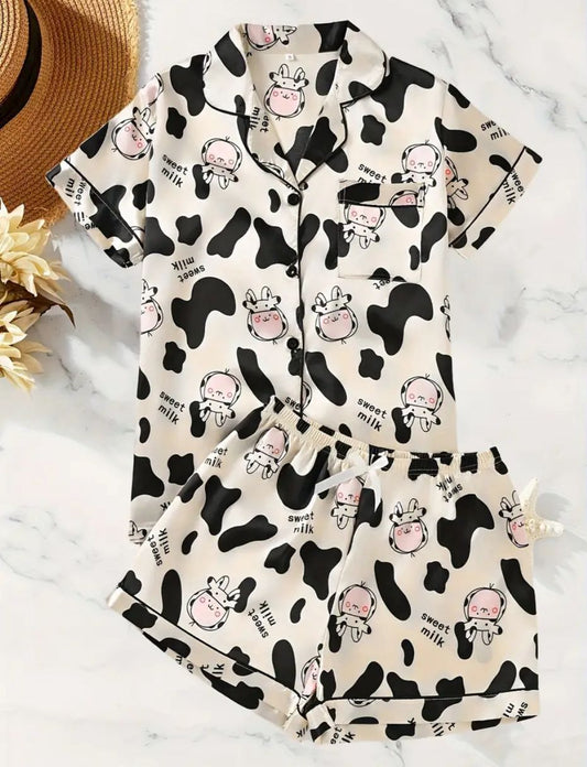 PIJAMA EN SATIN CON ESTAMPADOS ANIMADOS